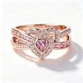 Celestial Rose Heart Crossover Ring