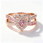 Celestial Rose Heart Crossover Ring