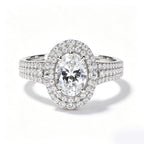 Celestial Grandeur Oval Double Halo Ring