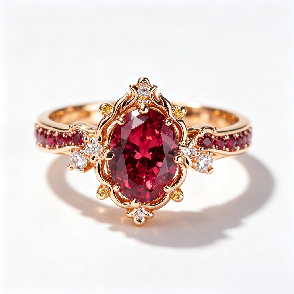 Celestial Ruby Vintage Filigree Ring