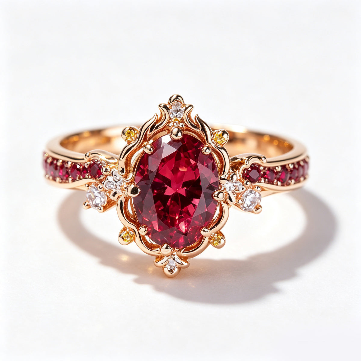 Celestial Ruby Vintage Filigree Ring