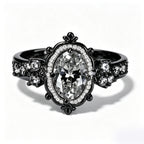 Celestial Gothic Black Diamond Vintage Ring