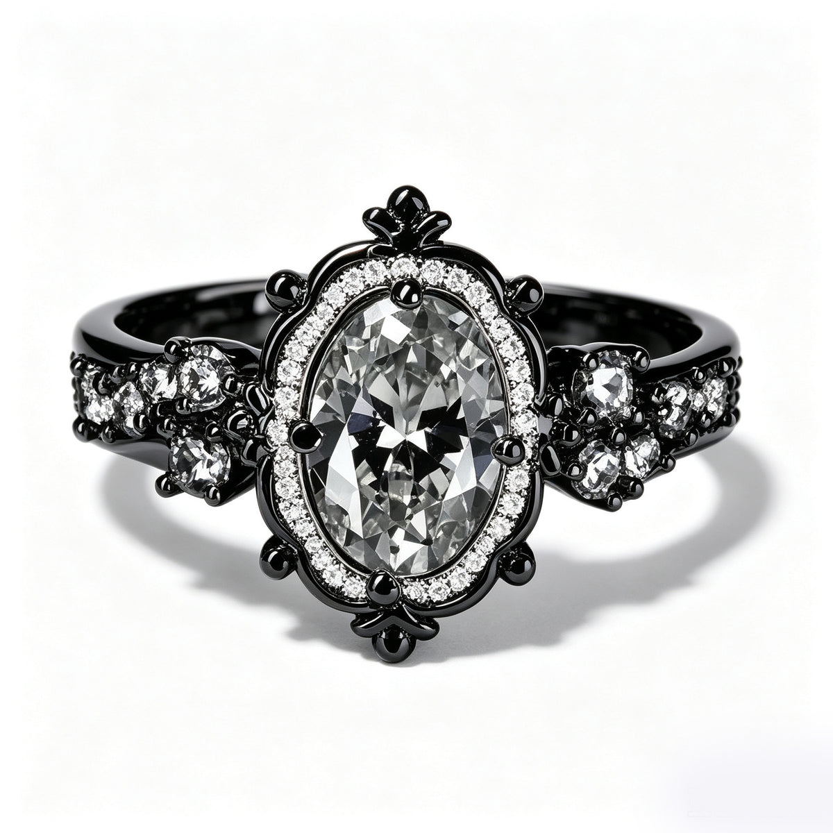 Celestial Gothic Black Diamond Vintage Ring