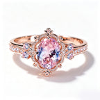 Celestial Blush Pink Vintage Filigree Ring
