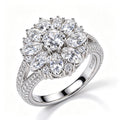 Celestial Diamond Sunburst Cluster Ring