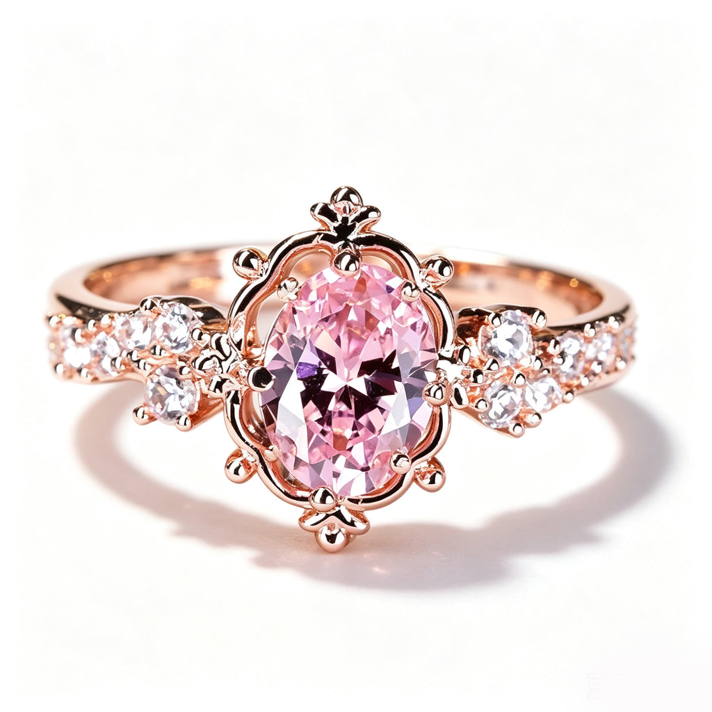 Celestial Rose Filigree Oval Ring