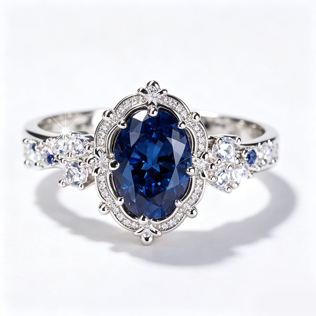 Celestial Midnight Sapphire Vintage Ring