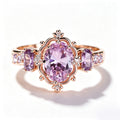Celestial Rose Amethyst Three-Stone Ring
