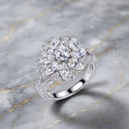 Celestial Diamond Sunburst Cluster Ring