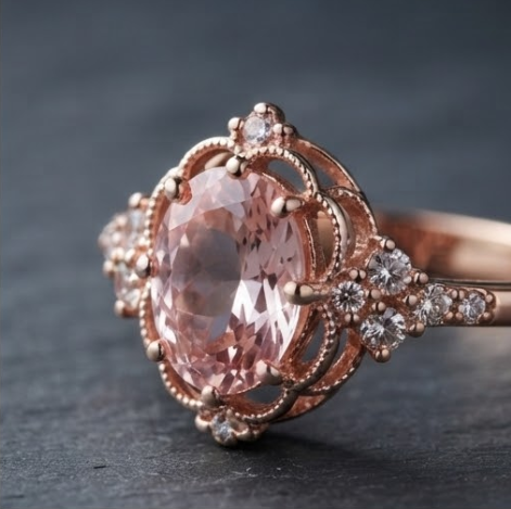 Celestial Rose Filigree Oval Ring