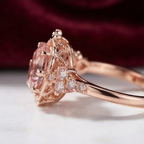 Celestial Rose Filigree Oval Ring