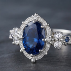 Celestial Midnight Sapphire Vintage Ring