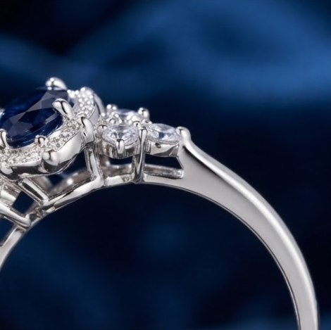 Celestial Midnight Sapphire Vintage Ring