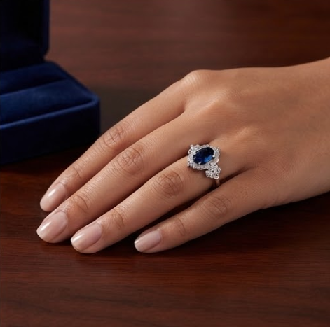 Celestial Midnight Sapphire Vintage Ring