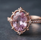 Celestial Rose Amethyst Three-Stone Ring