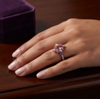 Celestial Rose Amethyst Three-Stone Ring