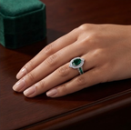 Celestial Emerald Vintage Halo Ring