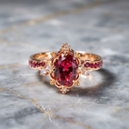Celestial Ruby Vintage Filigree Ring