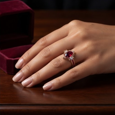 Celestial Ruby Vintage Filigree Ring