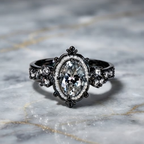 Celestial Gothic Black Diamond Vintage Ring