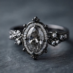 Celestial Gothic Black Diamond Vintage Ring