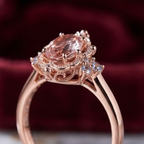 Celestial Blush Pink Vintage Filigree Ring