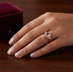 Celestial Blush Pink Vintage Filigree Ring